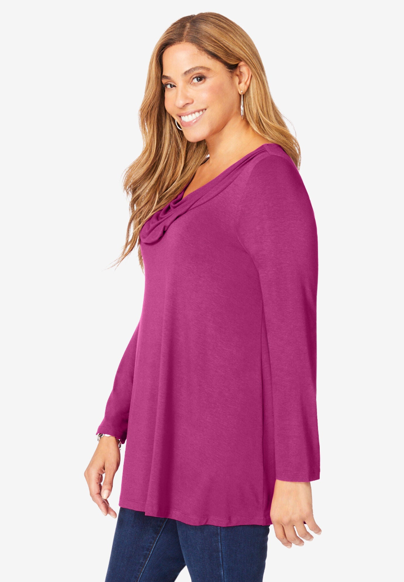 Cowl Neck Swing Tunic, , alternate image number 2