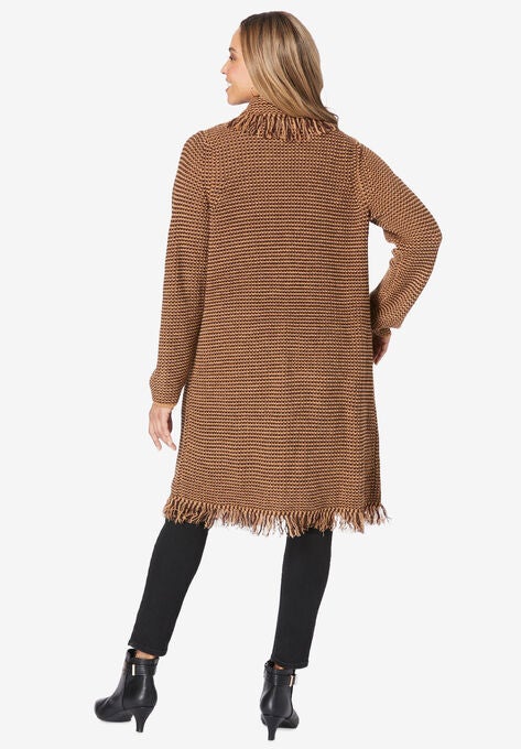 Shawl-Collar Fringe Jacket, , on-hover image number null