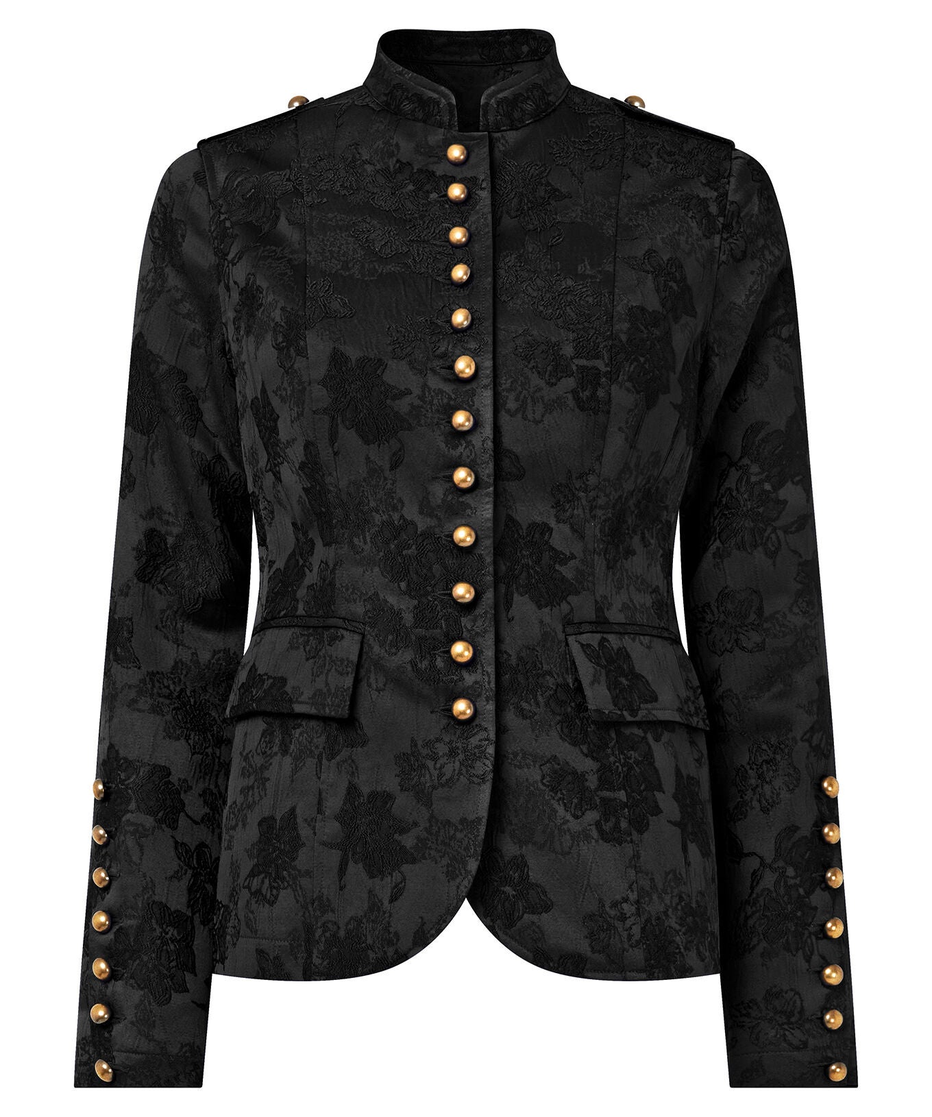 Refined Military Jacket, BLACK, alternate image number 5