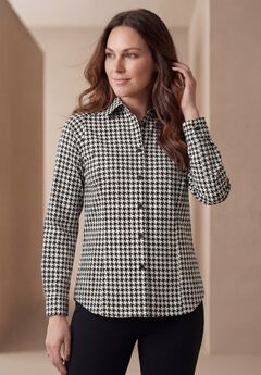 Stretch Cotton Poplin Button Down Shirt