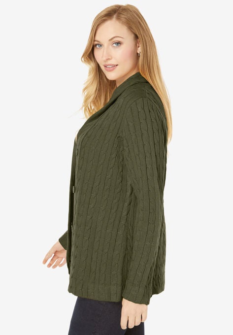 Cable Blazer Sweater, , alternate image number null