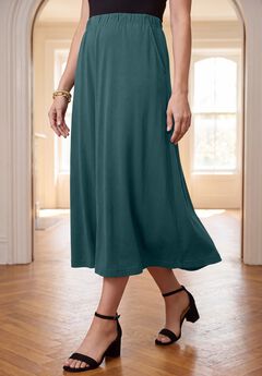 Soft Ease Cotton Knit Swing Skirt