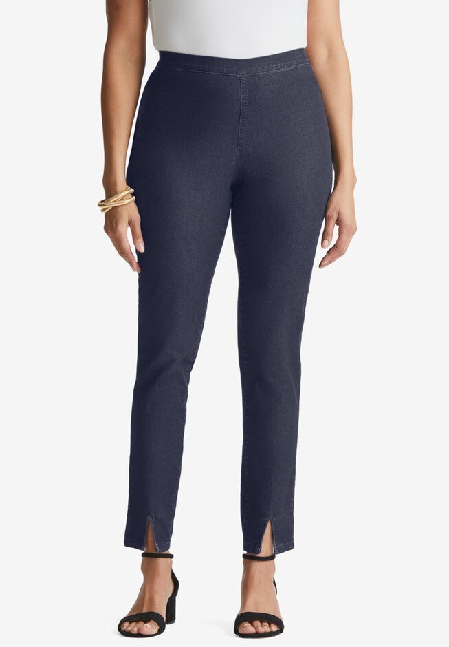 Ankle Slit Jegging, INDIGO, hi-res image number null