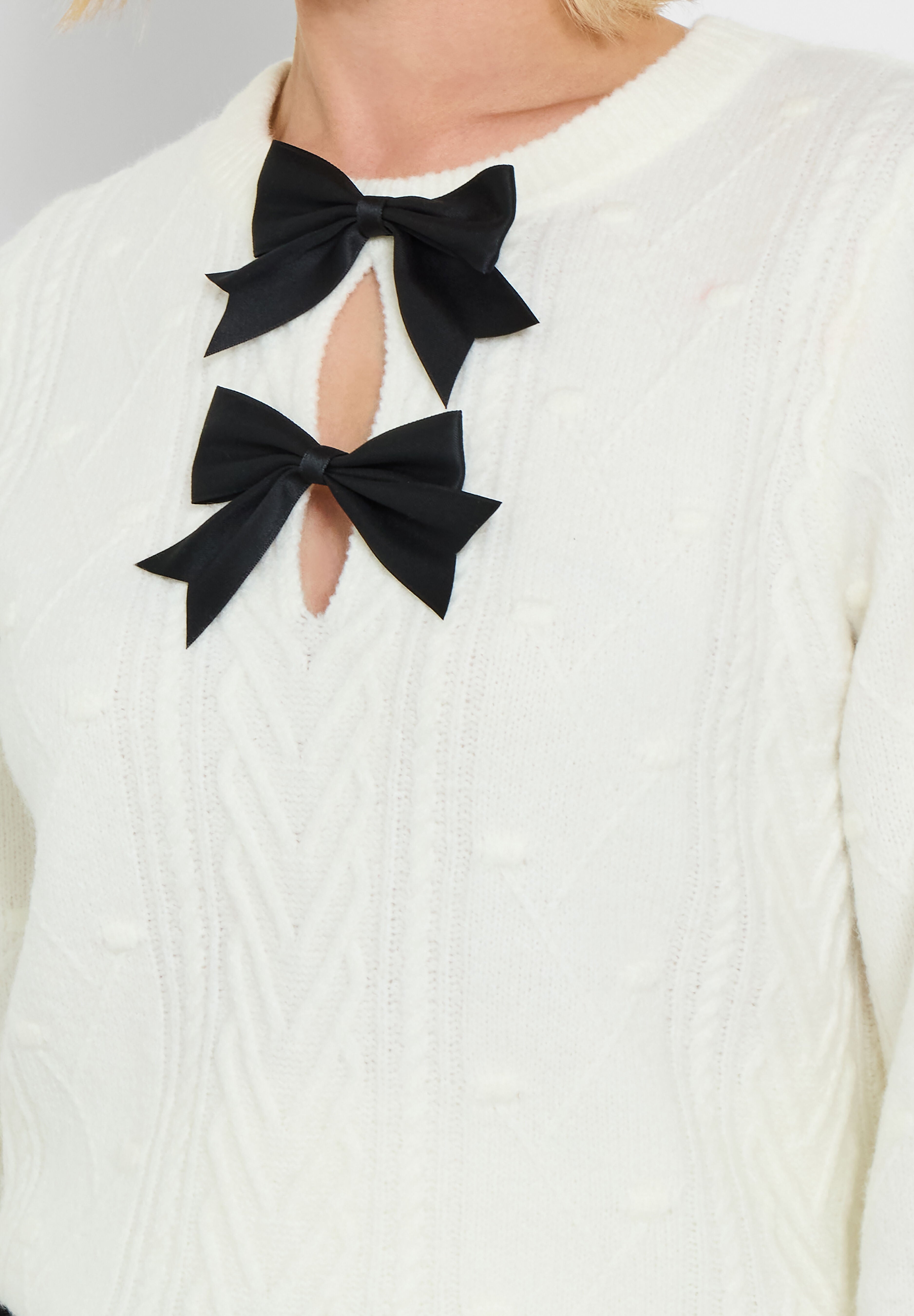 Holiday Cable Sweater, IVORY, alternate image number 2
