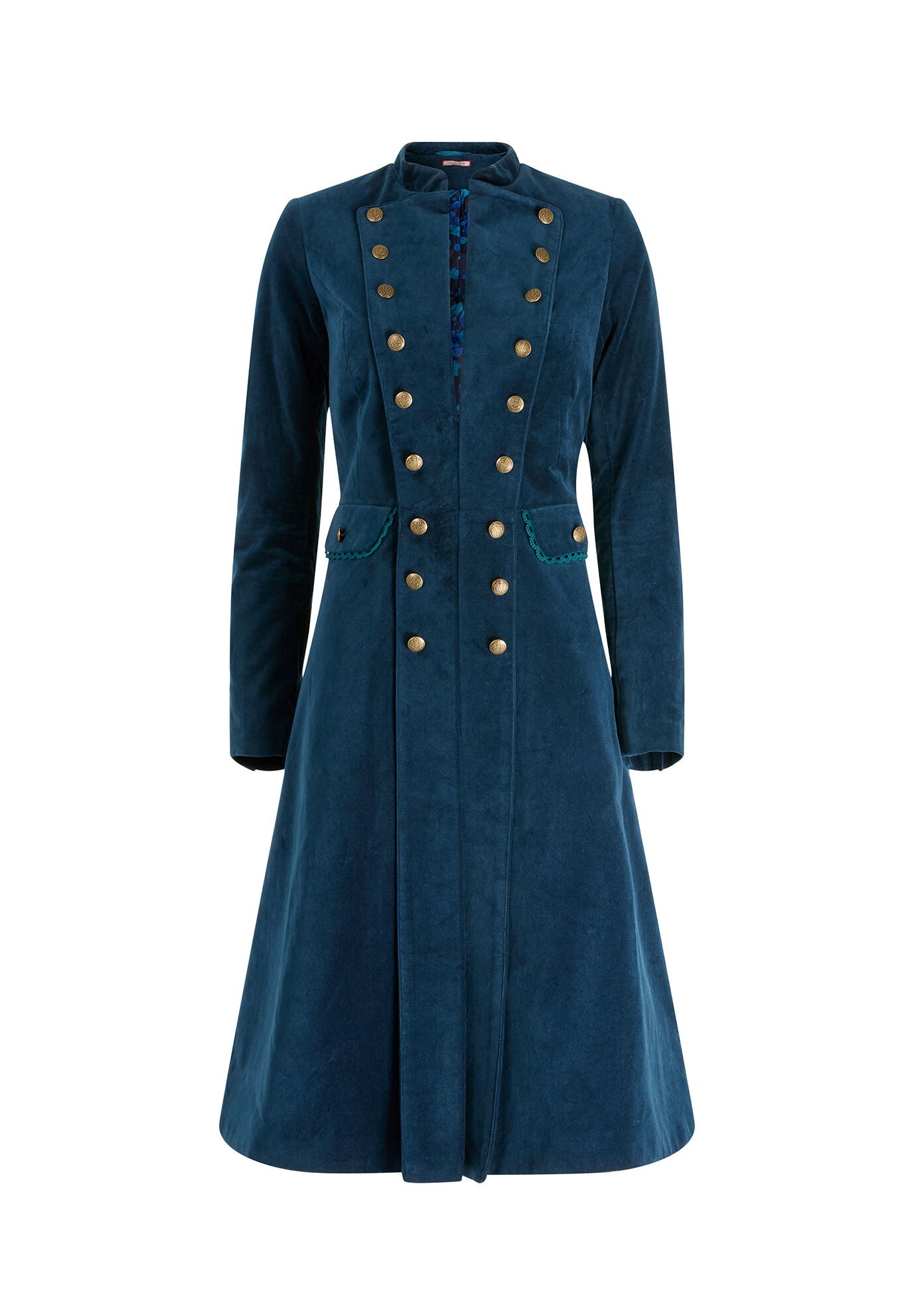 Cotton Moleskin Military Coat, STRATIFIED SEA, alternate image number 4