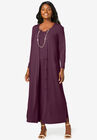 2-Piece Knit Duster Set, DARK BERRY, hi-res image number null