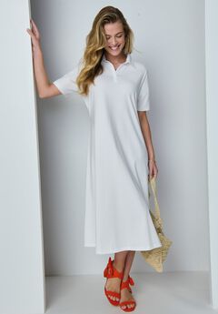 Notch Neck Midi Dress
