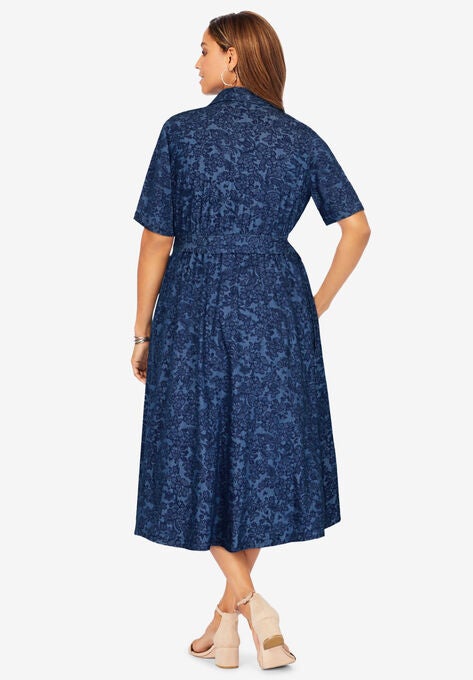 Soft Denim Shirtdress, , on-hover image number null