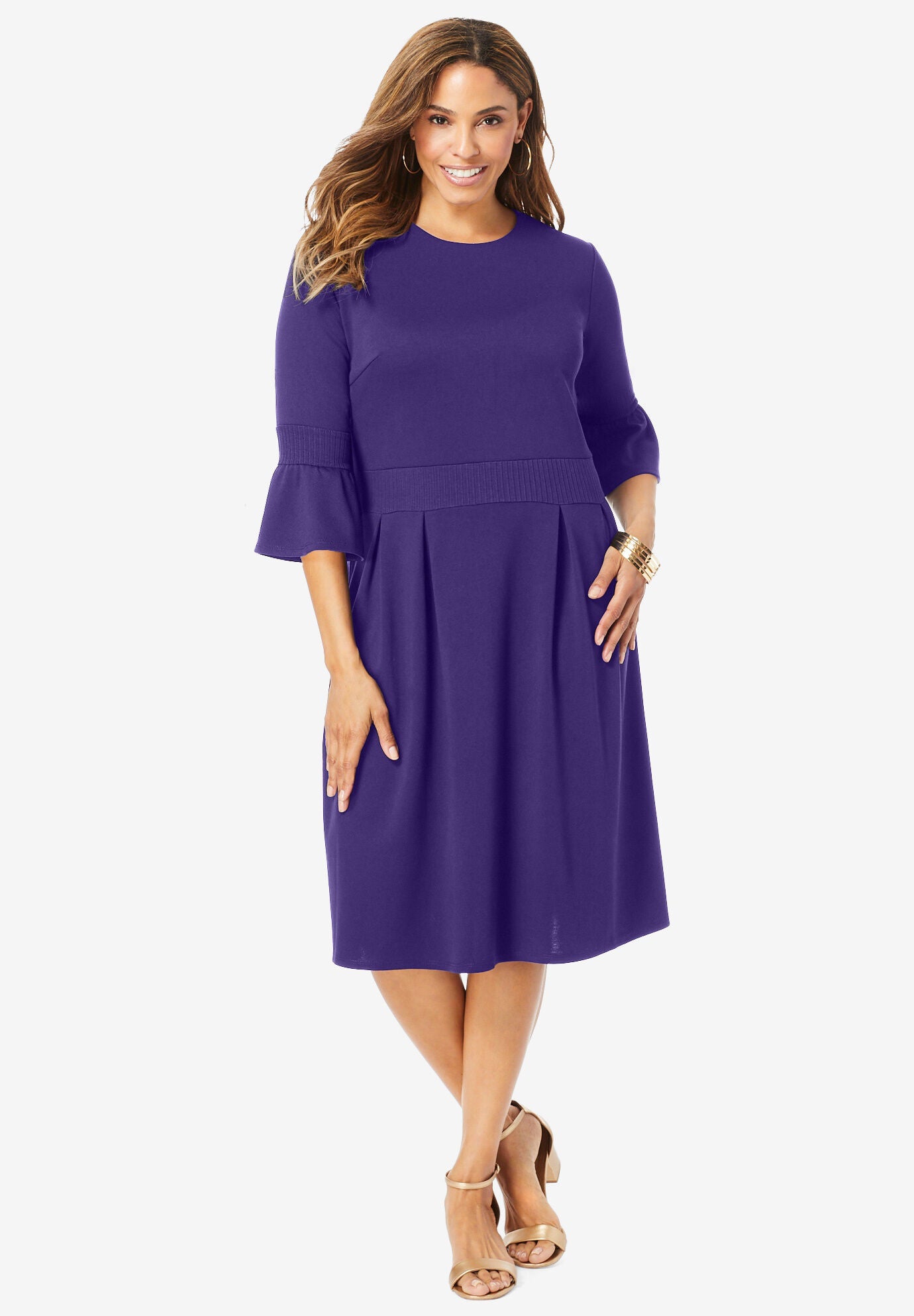 Ponte fit and flare dress online