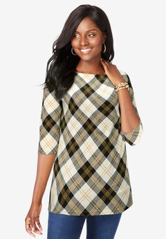 Stretch Cotton Boatneck Tunic