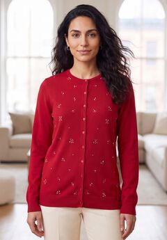 Fine Gauge Button-Front Cardigan