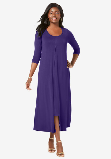 Double Layered Dress, MIDNIGHT VIOLET, hi-res image number null