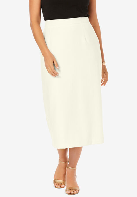 Wool-Blend Midi Skirt, IVORY, hi-res image number null