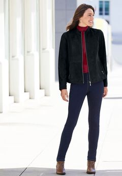 Suede Zip-Front Jacket