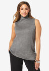 Sleeveless Turtleneck Shell, HEATHER CHARCOAL, hi-res image number null