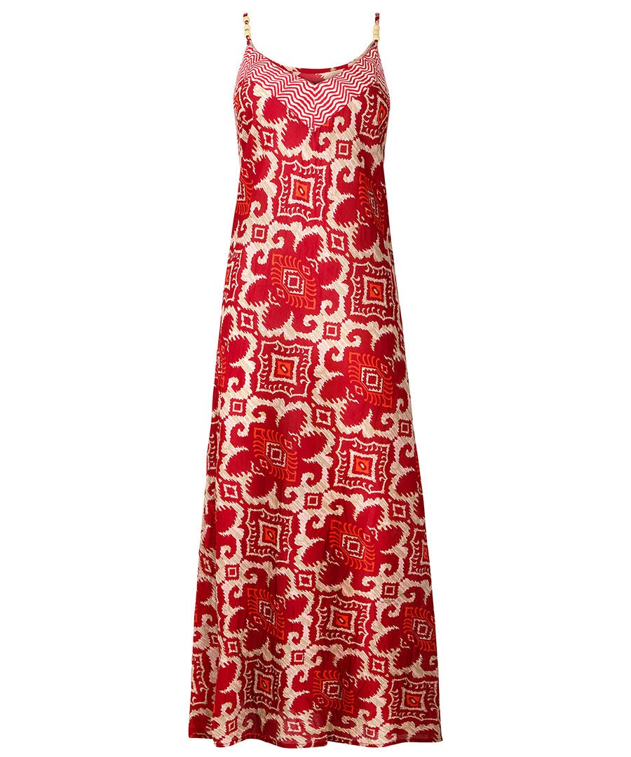 Sleeveless Bold Maxi Dress, MEGA BOHO MEDALLION, alternate image number 4