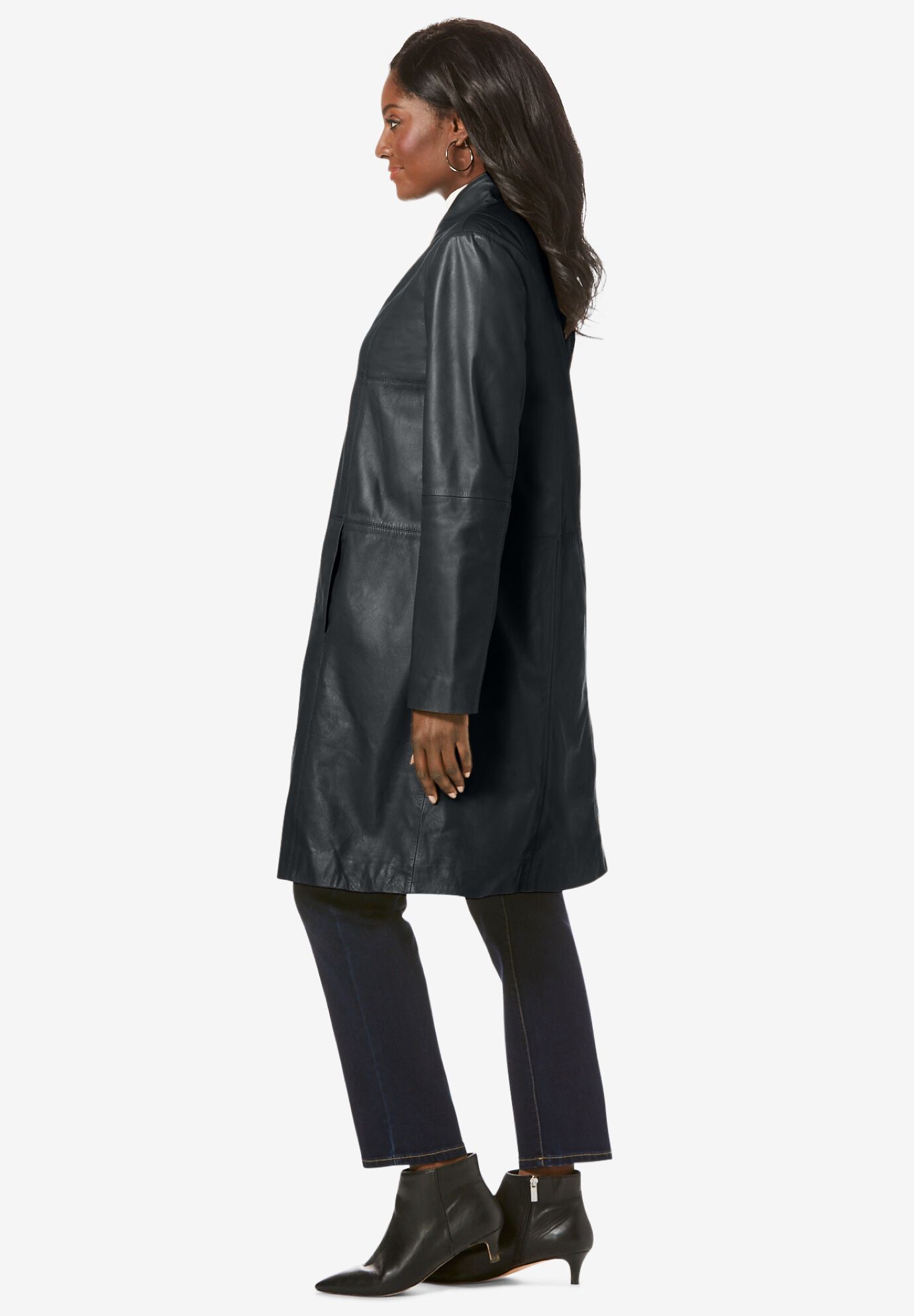 Leather Swing Coat
