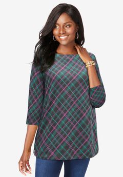 Stretch Cotton Boatneck Tunic
