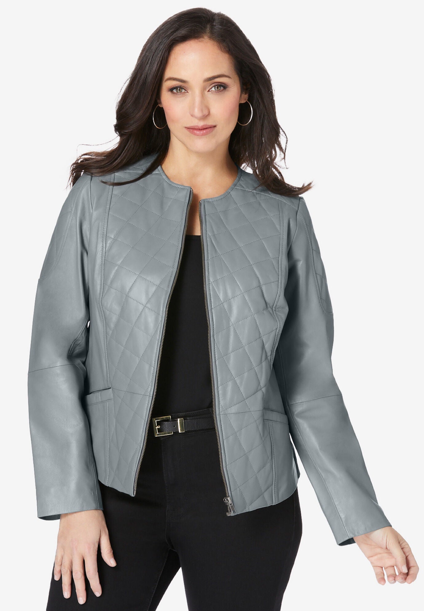 CATHY IRELAND lined leather jacket