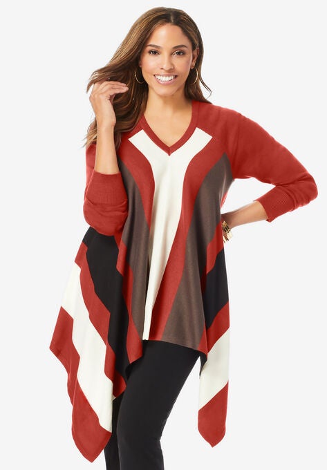 Sharktail Pullover Sweater, RED OCHRE, hi-res image number null