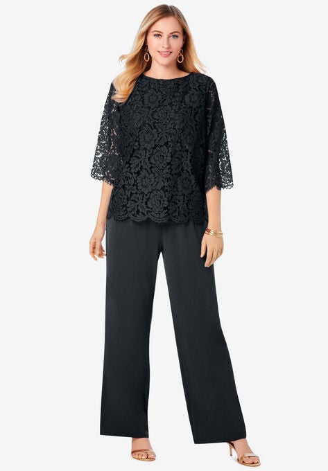 Popover Lace Jumpsuit, BLACK, hi-res image number null