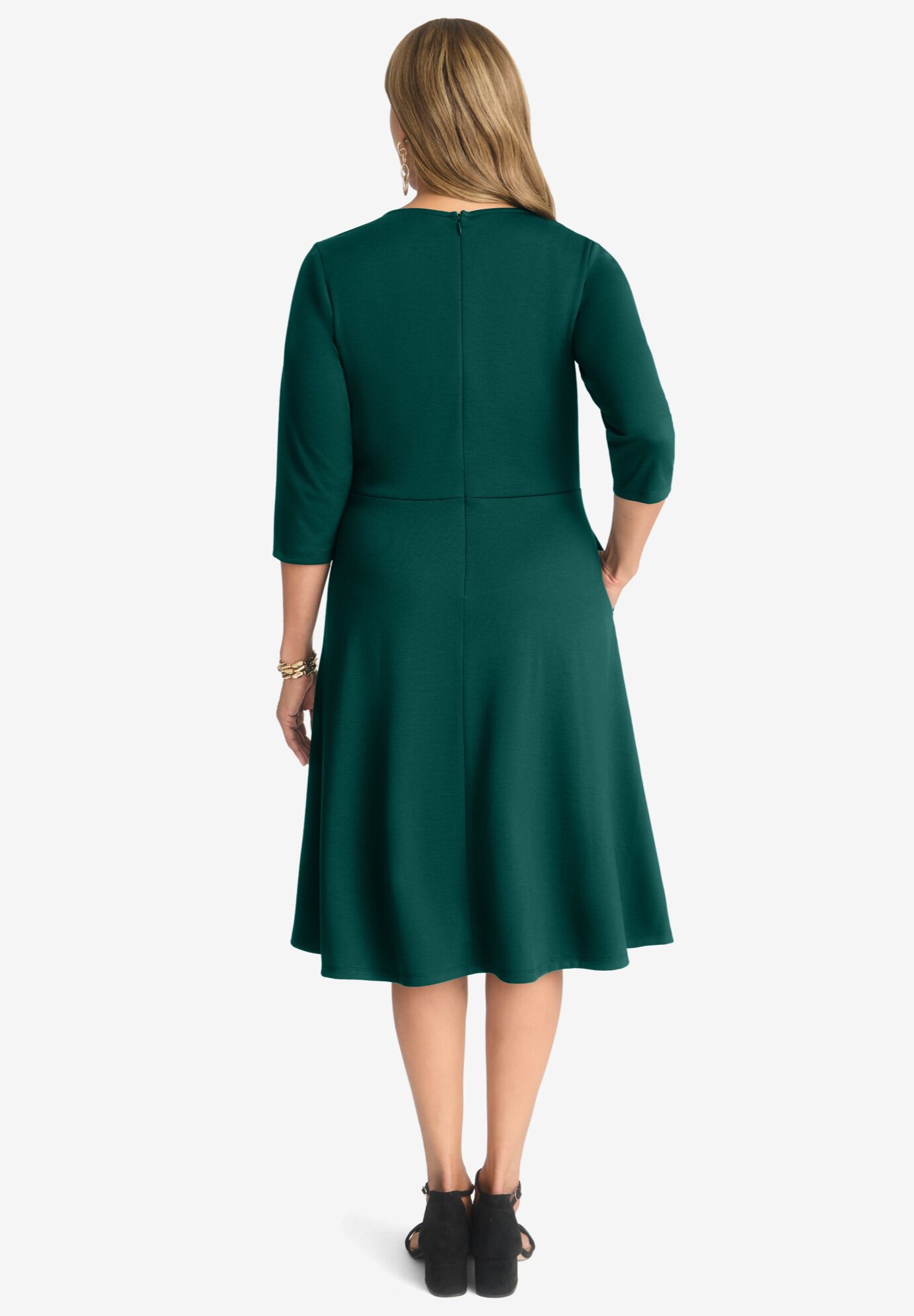 SWEETHEART NECKLINE PONTE DRESS, , on-hover image number 1