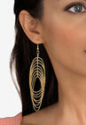 Goldtone Diamond Cut 2 Piece Set Drop Earrings (72x24mm), , alternate image number null
