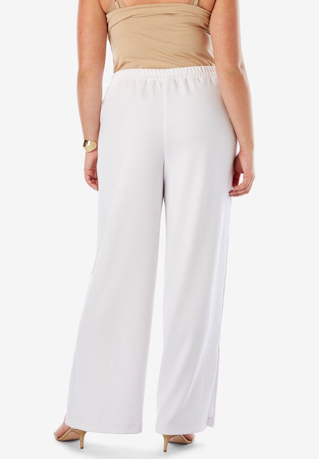 Knit Crepe Side-Slit Pant, , on-hover image number 1