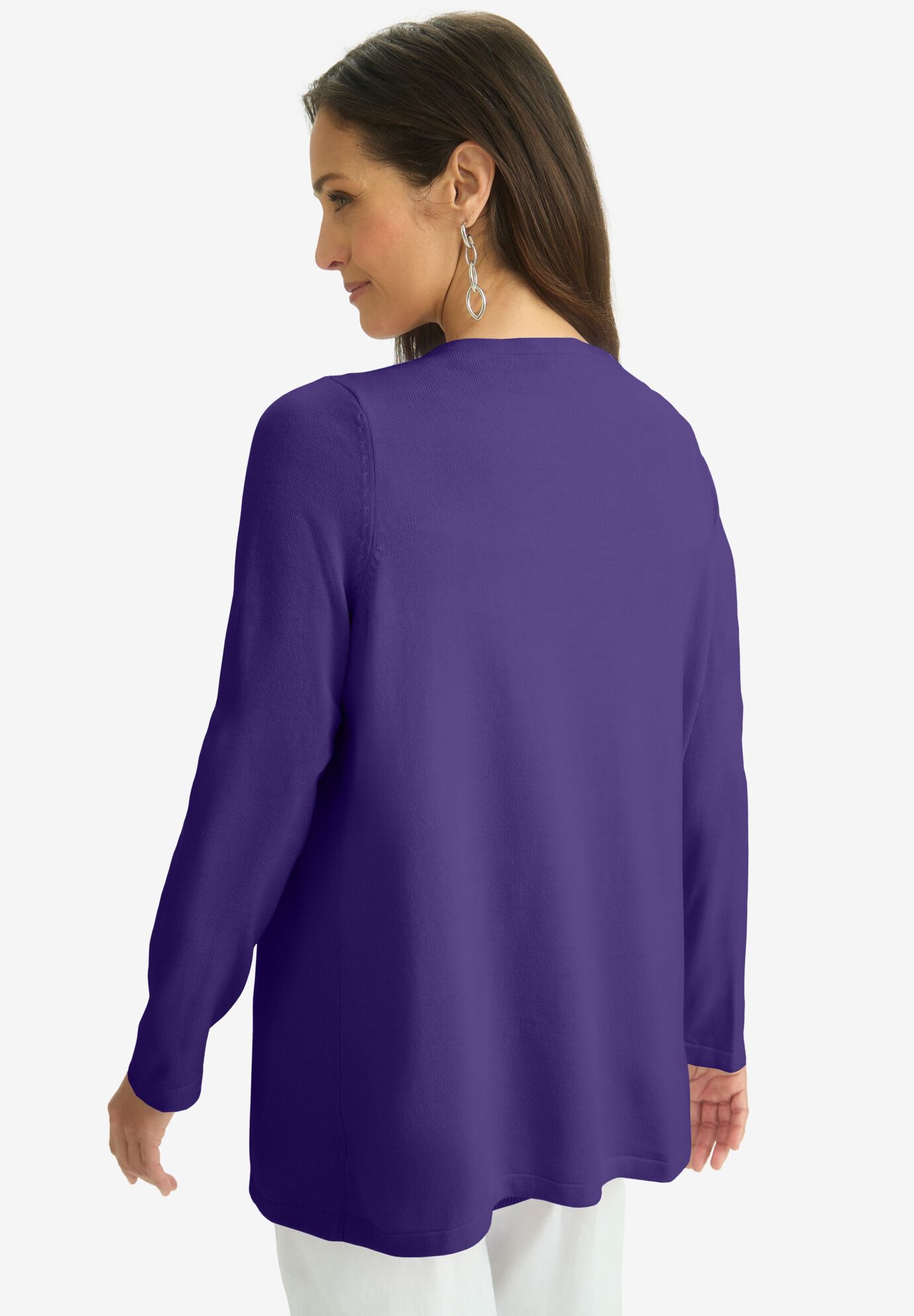 Flyaway Cardigan, MIDNIGHT VIOLET, on-hover image number 1