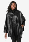 Leather Poncho, BLACK, hi-res image number null
