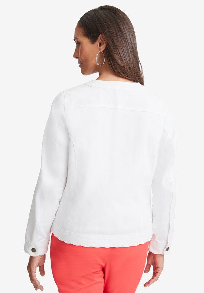 Scalloped Denim Jacket, , alternate image number 4