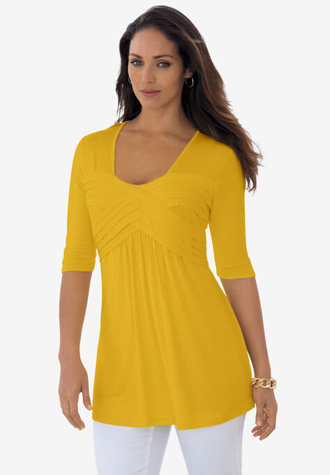 Pleated Tunic, SUNSET YELLOW, hi-res image number null