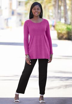 Plus Size Scoop Neck Tunic Tops