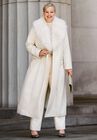 Long Wool-Blend Coat with Faux Fur Collar, , alternate image number null