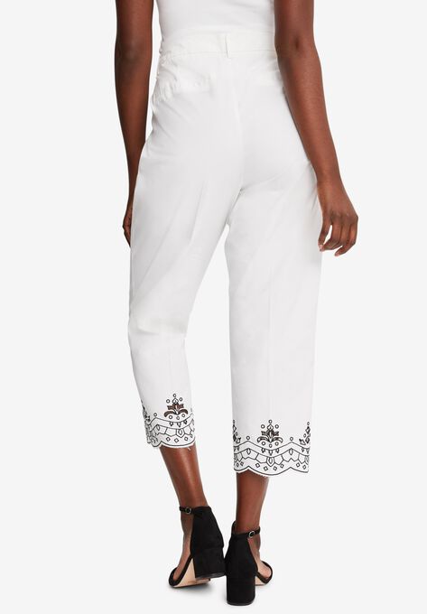 Stretch Poplin Classic Cropped Straight Leg Pant, , on-hover image number null