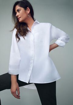 Stretch Cotton Oversized Poplin Shirt