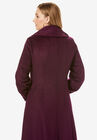 Long Wool-Blend Coat with Faux Fur Collar, , alternate image number null