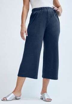 Plus Size Cropped Wide Leg Pants