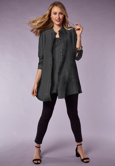 Georgette Button Front Tunic, , alternate image number null