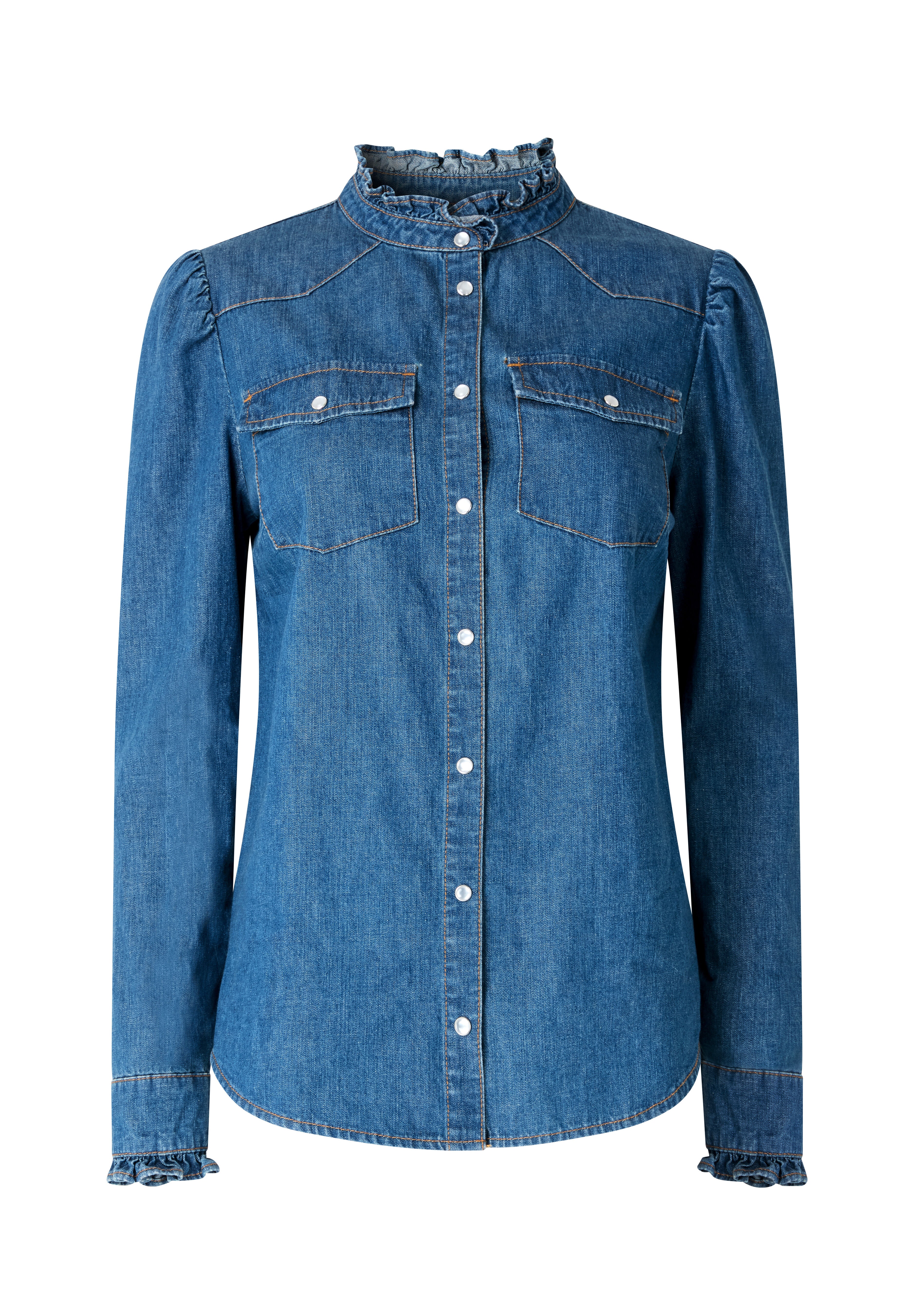Denim Chambray Shirt, DARK CHAMBRAY, alternate image number 3