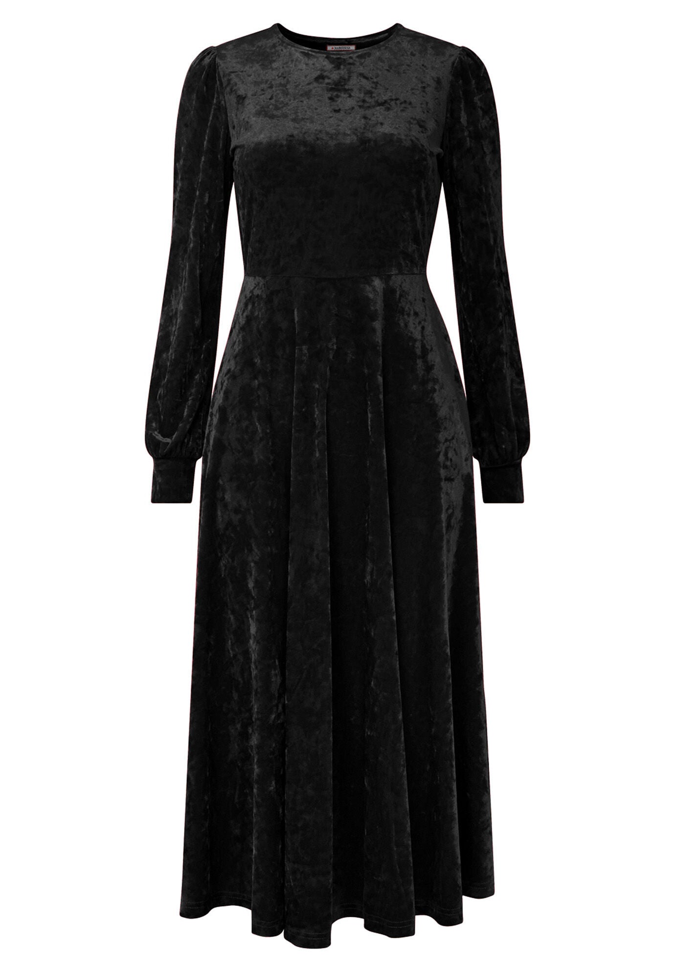 Crushed Velvet Midi Dress, BLACK, alternate image number 3
