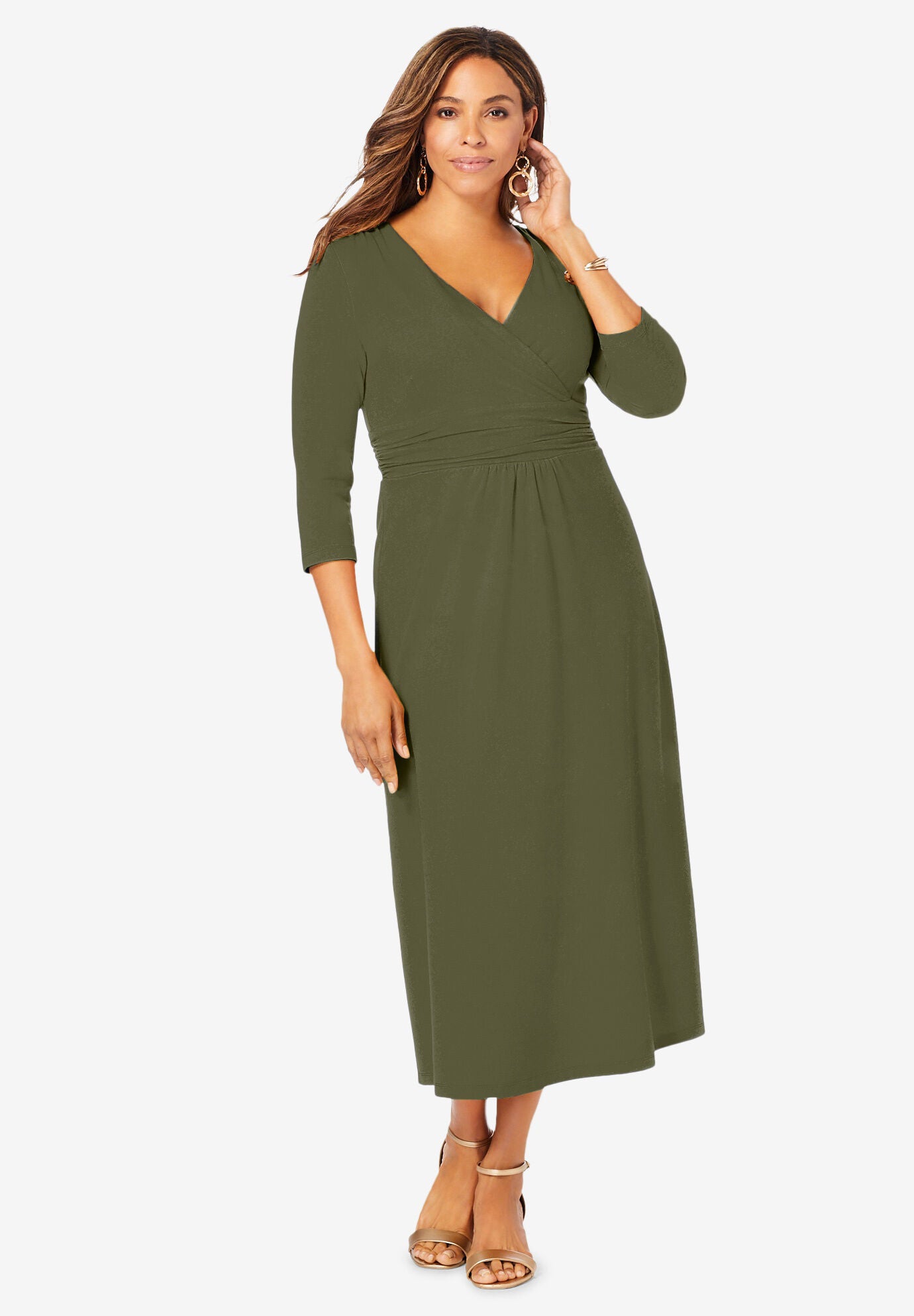 Surplice midi dress online