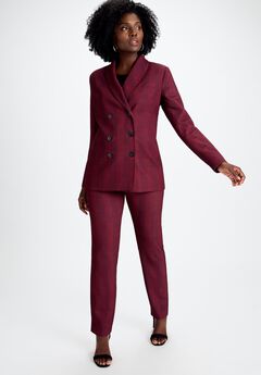 Double-Breasted Stretch Crepe Pantsuit
