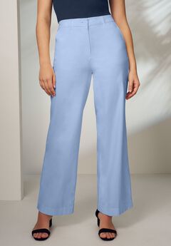 Stretch Cotton Chino Wide-Leg Trouser
