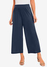 Knit Wide-Leg Crop Pant, NAVY, hi-res image number null