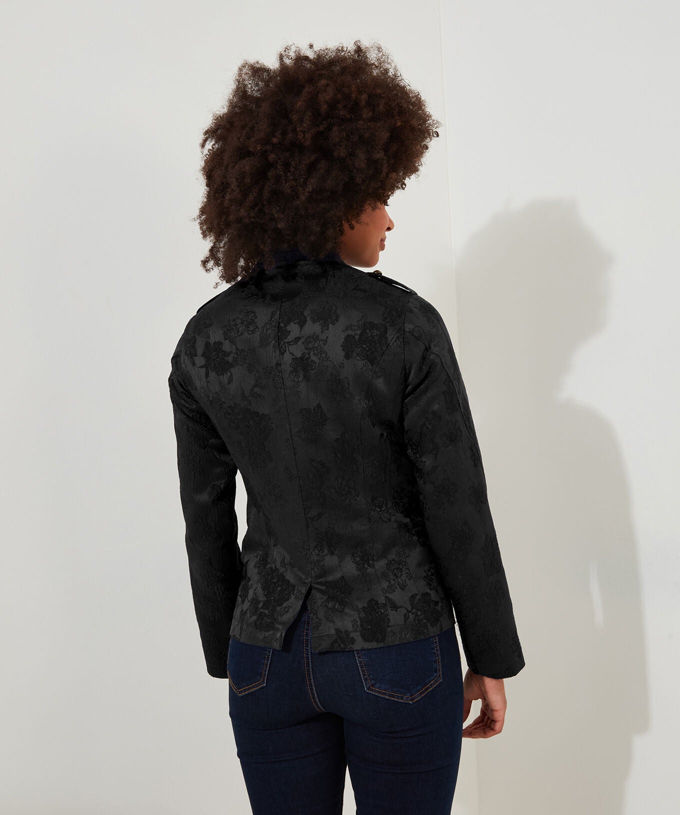 Refined Military Jacket, BLACK, alternate image number 2