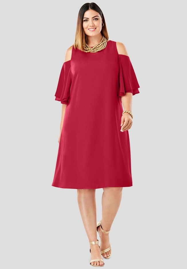 Cold Shoulder Dress, , alternate image number 3