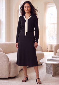 Pullover Tie-Collar Sweater