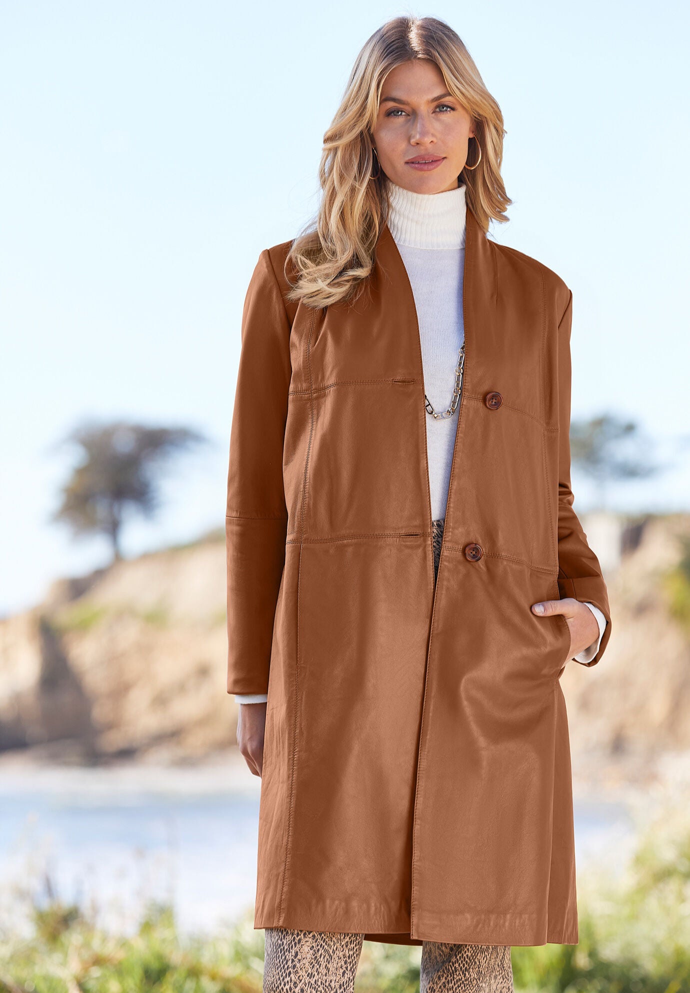 Leather Swing Coat