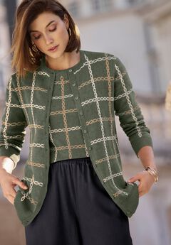 Fine Gauge Button-Front Cardigan